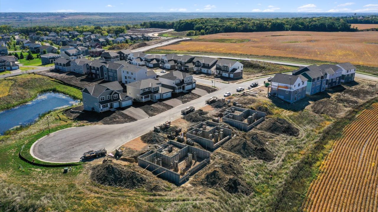 Aerial photos of Rivertown Heights in Chaska, Minnesota.