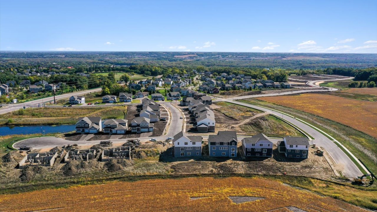 Aerial photos of Rivertown Heights in Chaska, Minnesota.