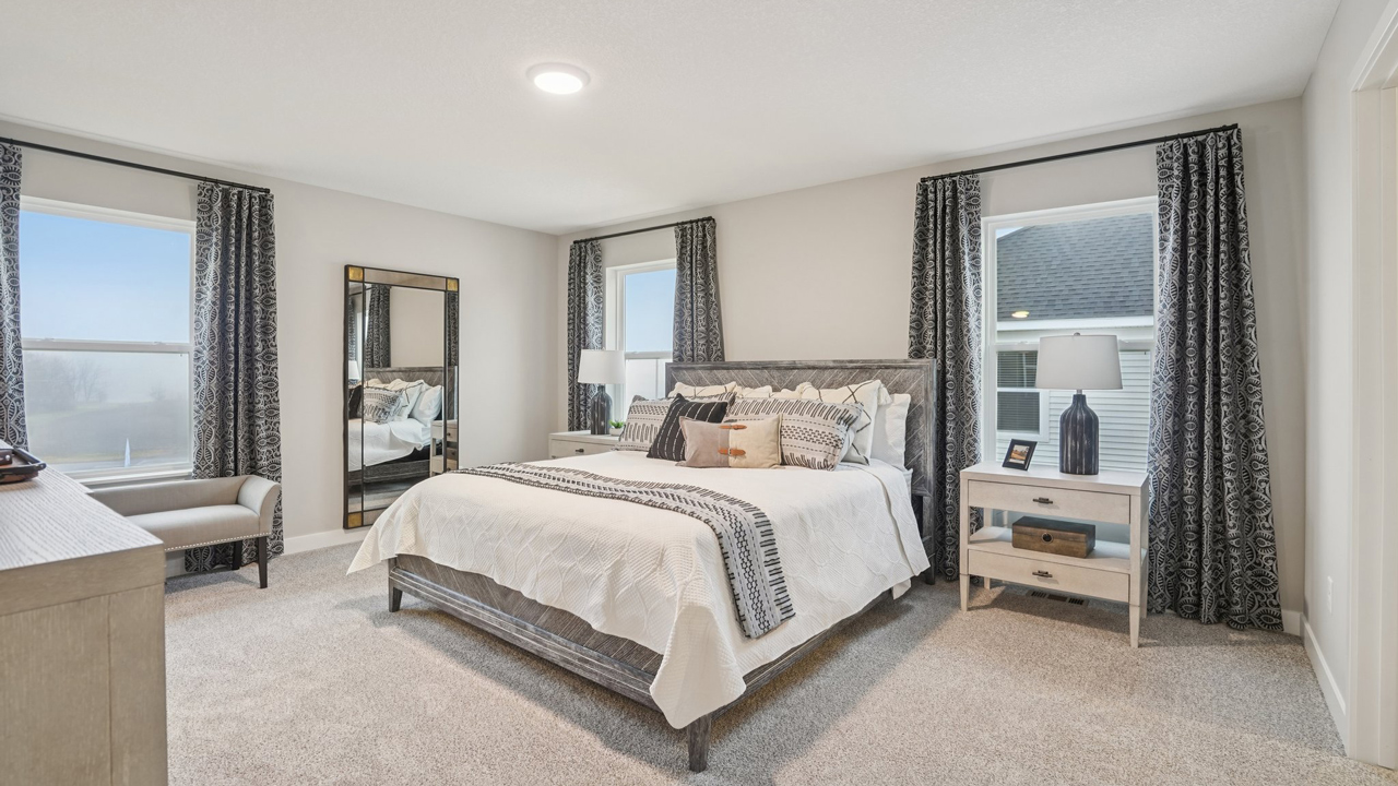 Bedroom suite with private bath and walk in closet.