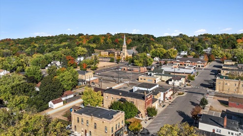 City view of the quaint downtown area of Jordan, Minnesota.