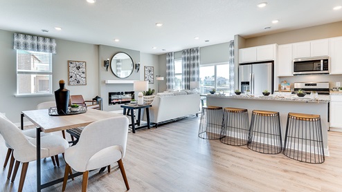 Entertain in the dining and kitchen areas.