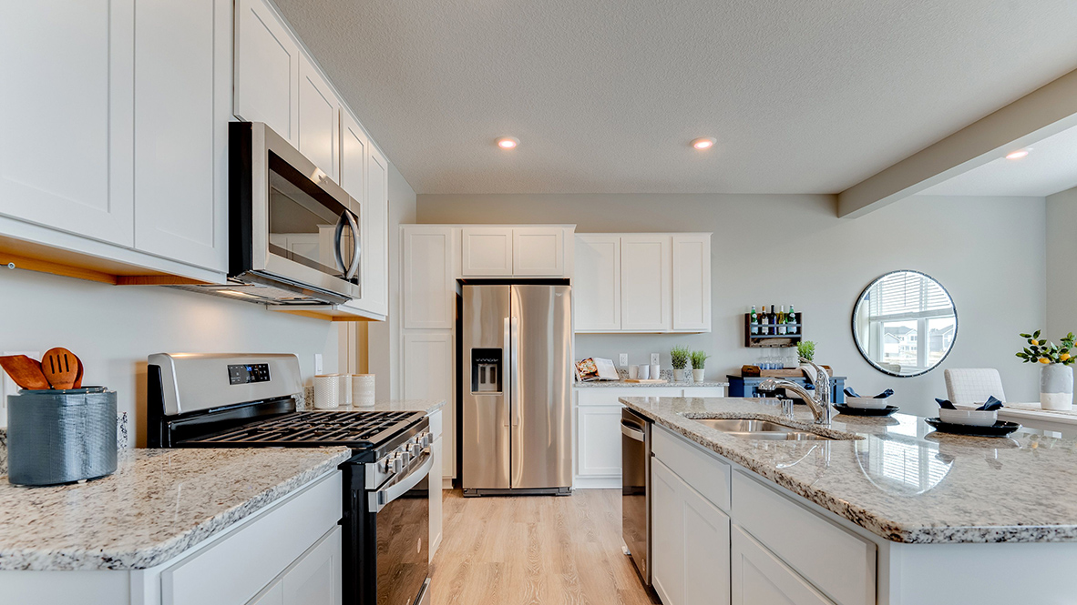 Side view of countertops in kitchen area.