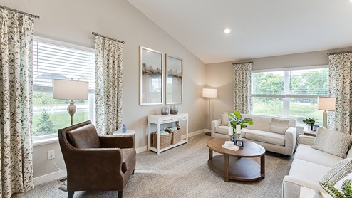 the family room is open to the kitchen and dinette.