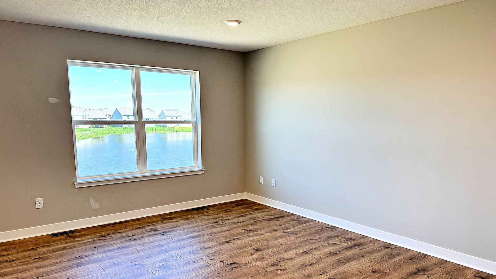 View from family room of pond
