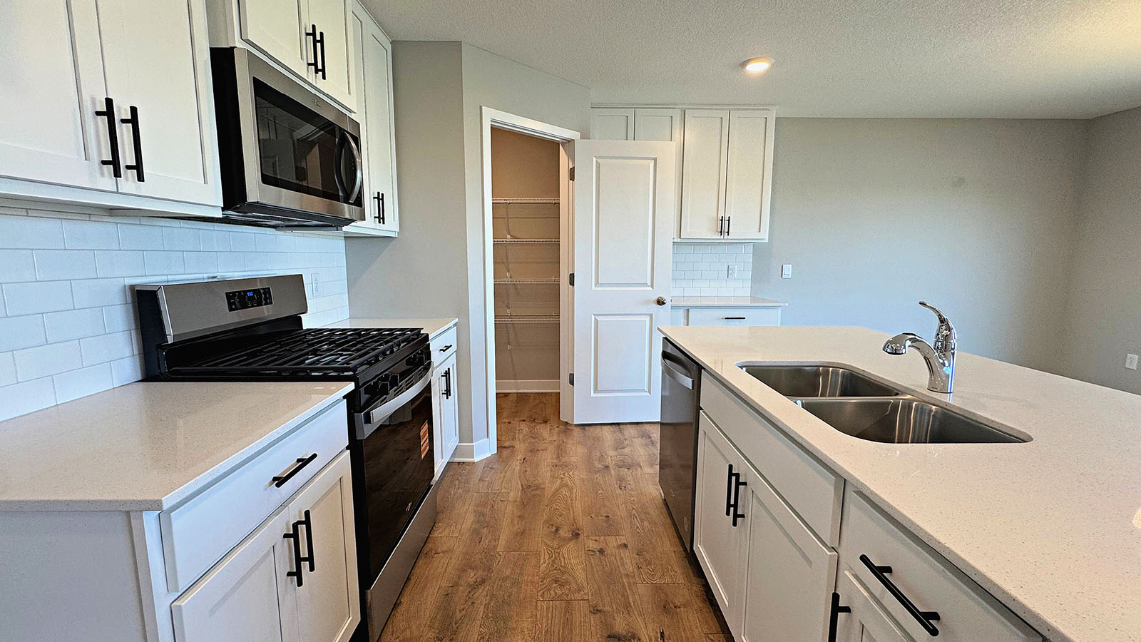Side view of kitchen islands and countertops
