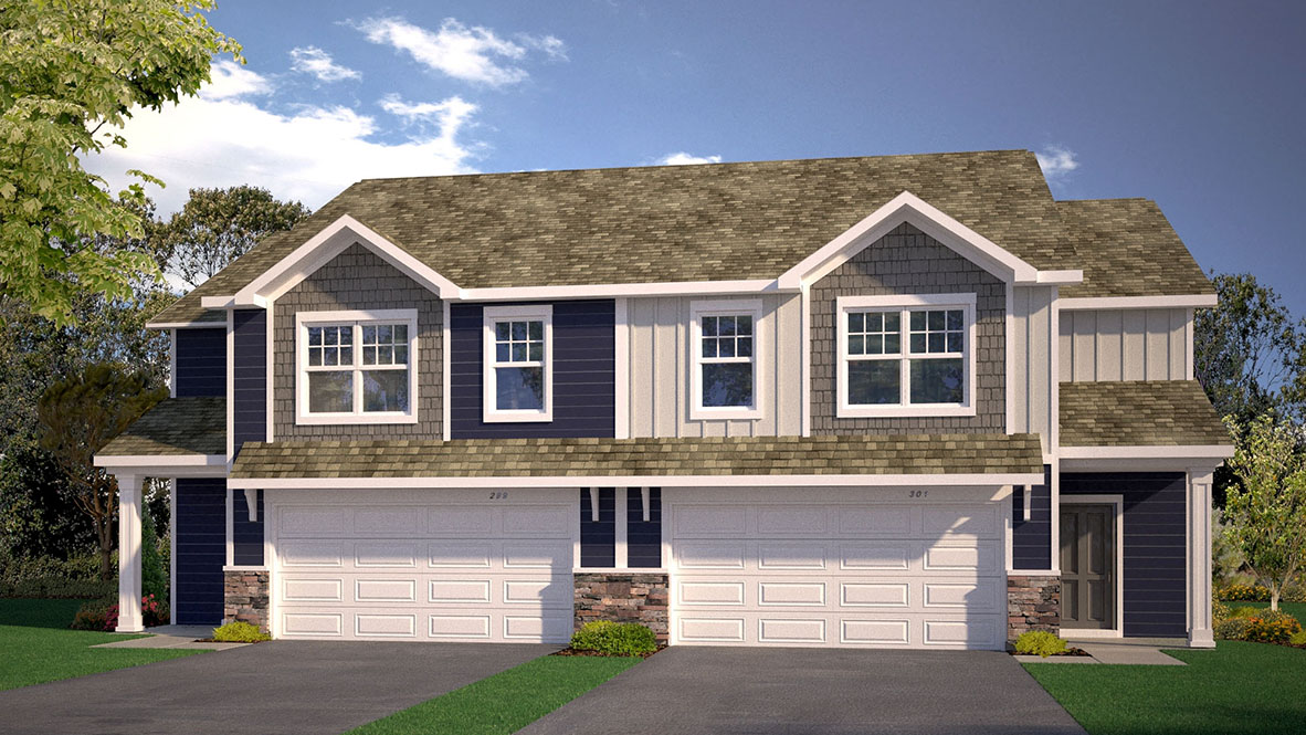 Rendering of Princeton twin home.