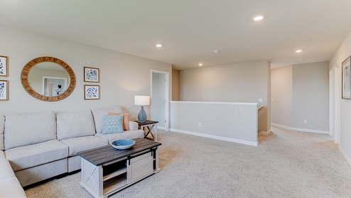 Upper level loft area of the Jordan floor plan.