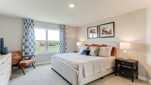 Spacious bedroom suite with king sized bed and open feel.