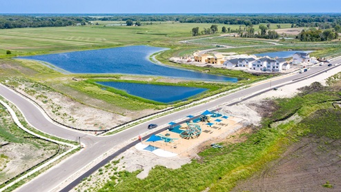Aerial view of playground available to Lexington Waters residents.