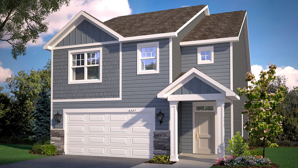 Rendering of Elm Prairie elevation.