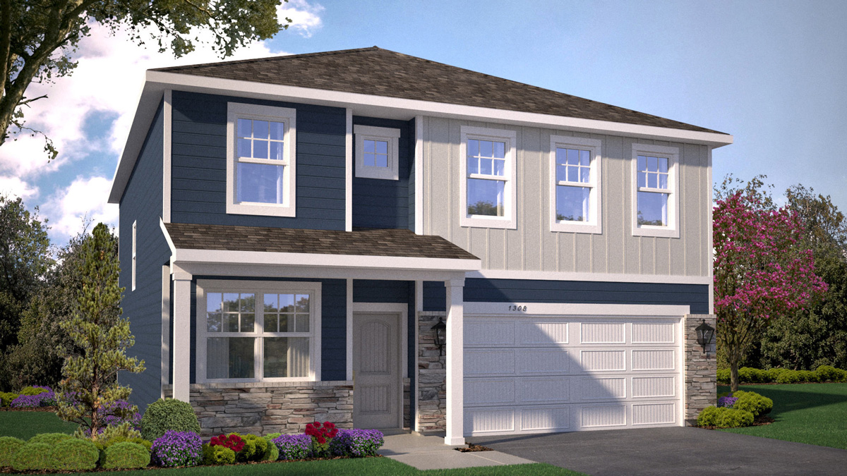 Rendering of Holcombe Northern Craftsman elevation