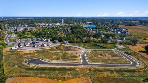 aerial view of oak creek in chaska minnesota.