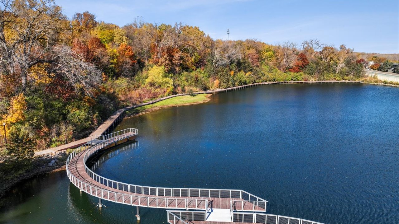 Walking path over water
