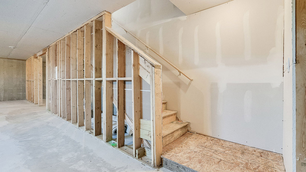 Unfinished basement.