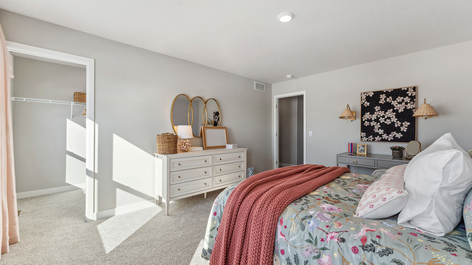 Bright secondary bedroom with walk in closet