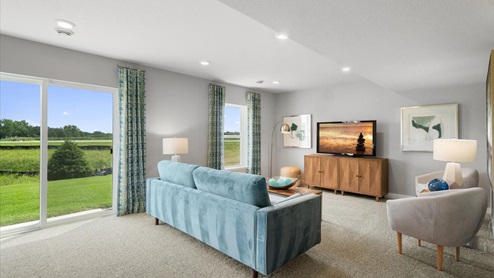 The lower levels are finished in the raised ranch series of homes.