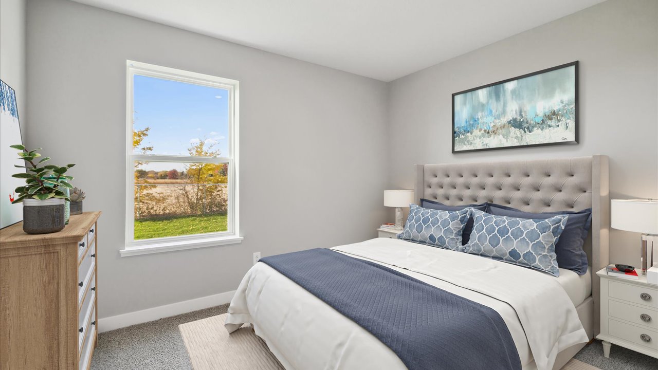 Basement bedroom 4 with window and closet Ravine Crossing By D.R. Horton