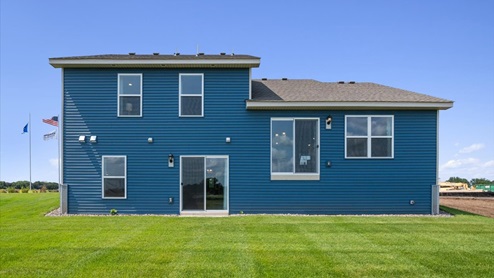 Rear elevation of the model home.