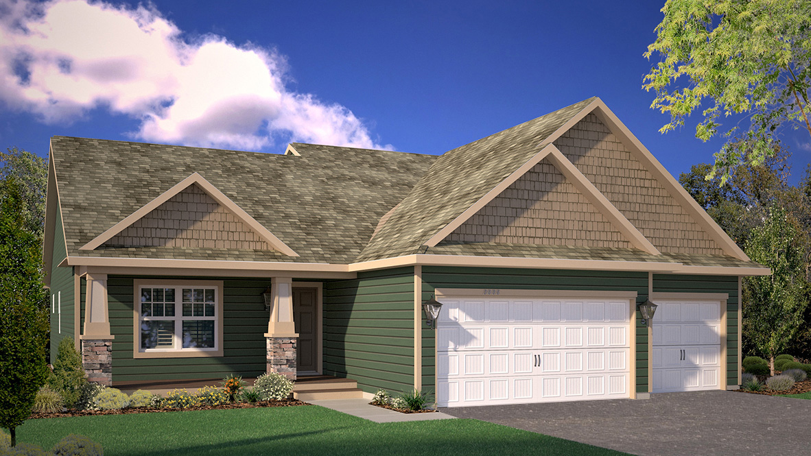 Rendering of Finnegan Northern Craftsman elevation.