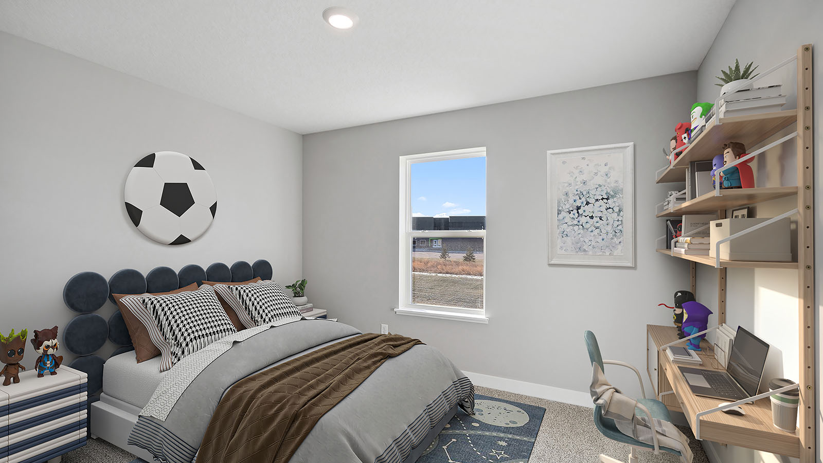 Bedroom 2, flex-office, study, library, entertainment, game, craft room at Harvest View By D.R. Horton