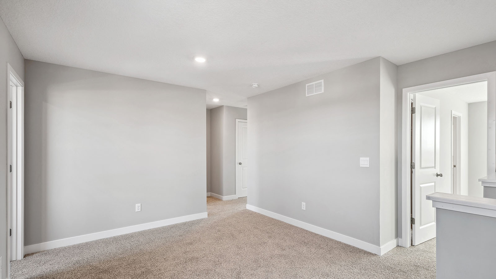 Loft, bedroom access upstairs layout includes open sightlines to shared space and rooms, Harvest View