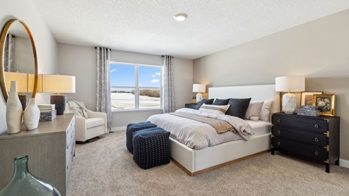 Bedroom suite with private bath and two walkin closets.