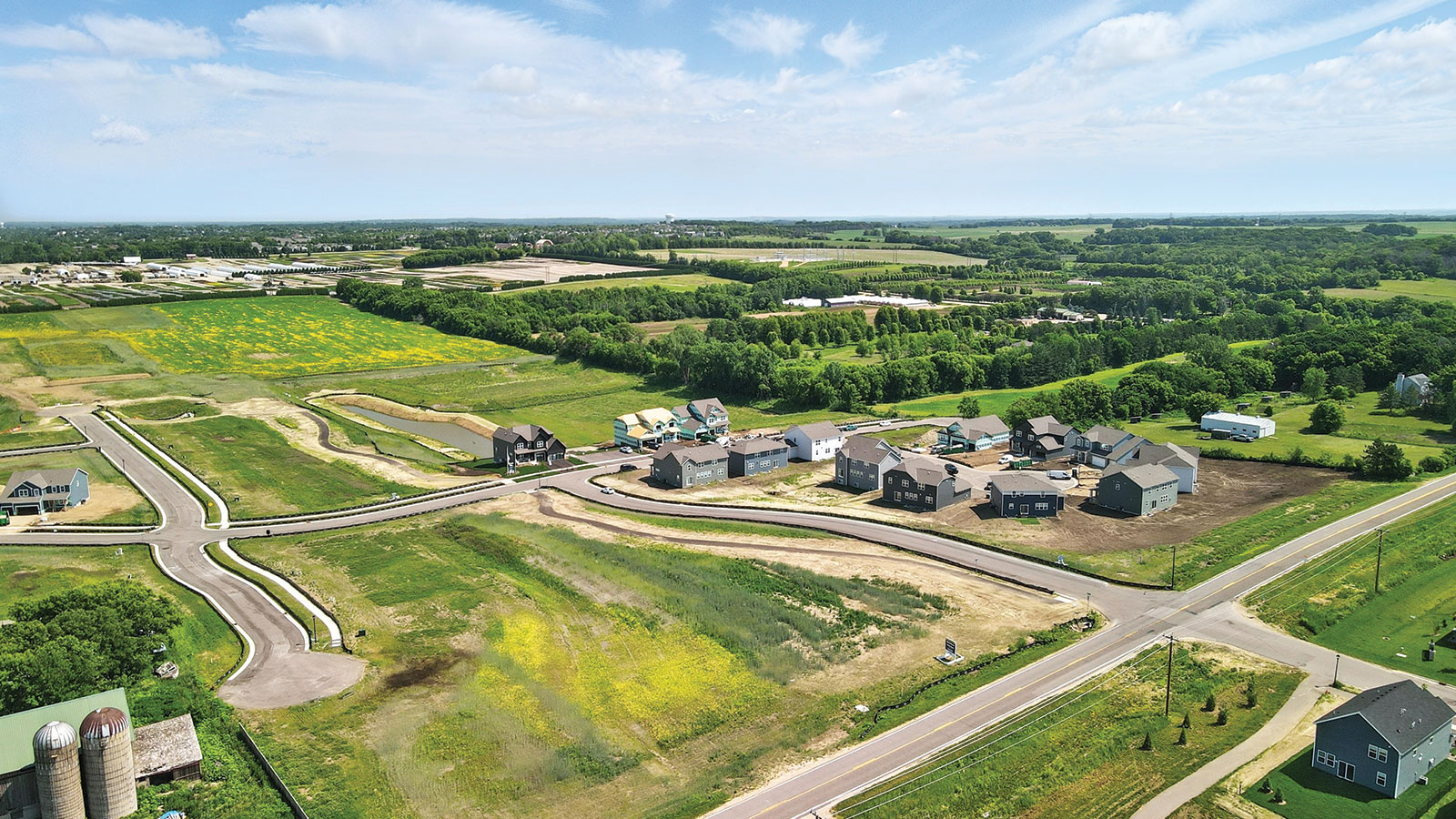 Aerial photos of Sienna Grove in Woodbury, Minnesota.