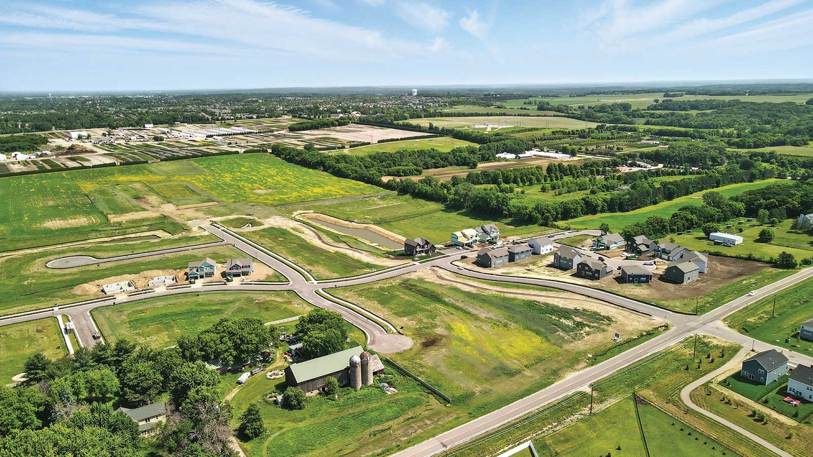 Aerial photos of Sienna Grove in Woodbury, Minnesota.
