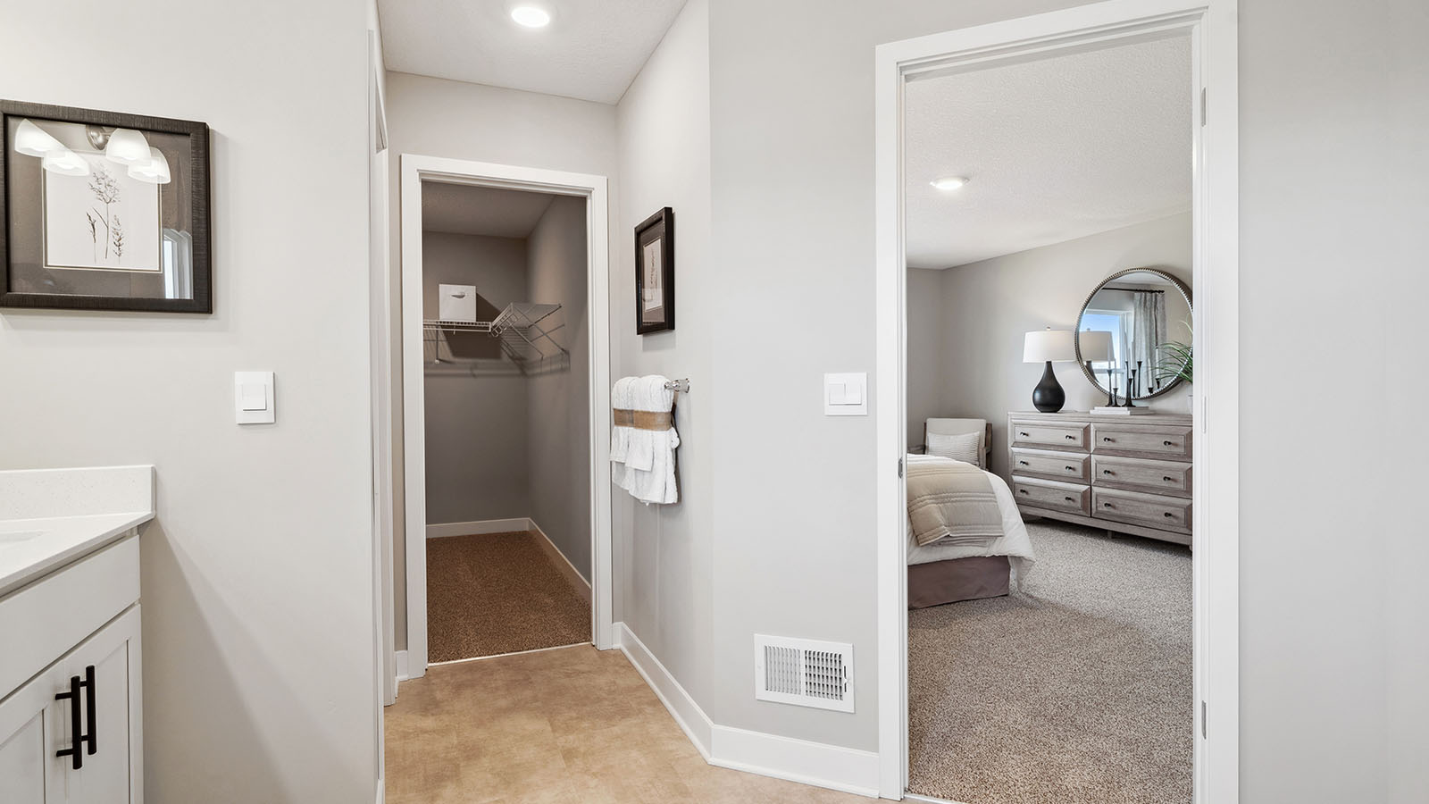 Owner’s ensuite view offering access to walk-in closet and primary bedroom