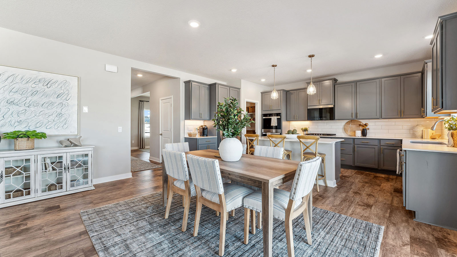 Dining space facing the living room