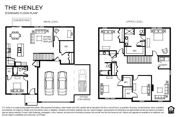 The Henley plan on a slab on grade site.