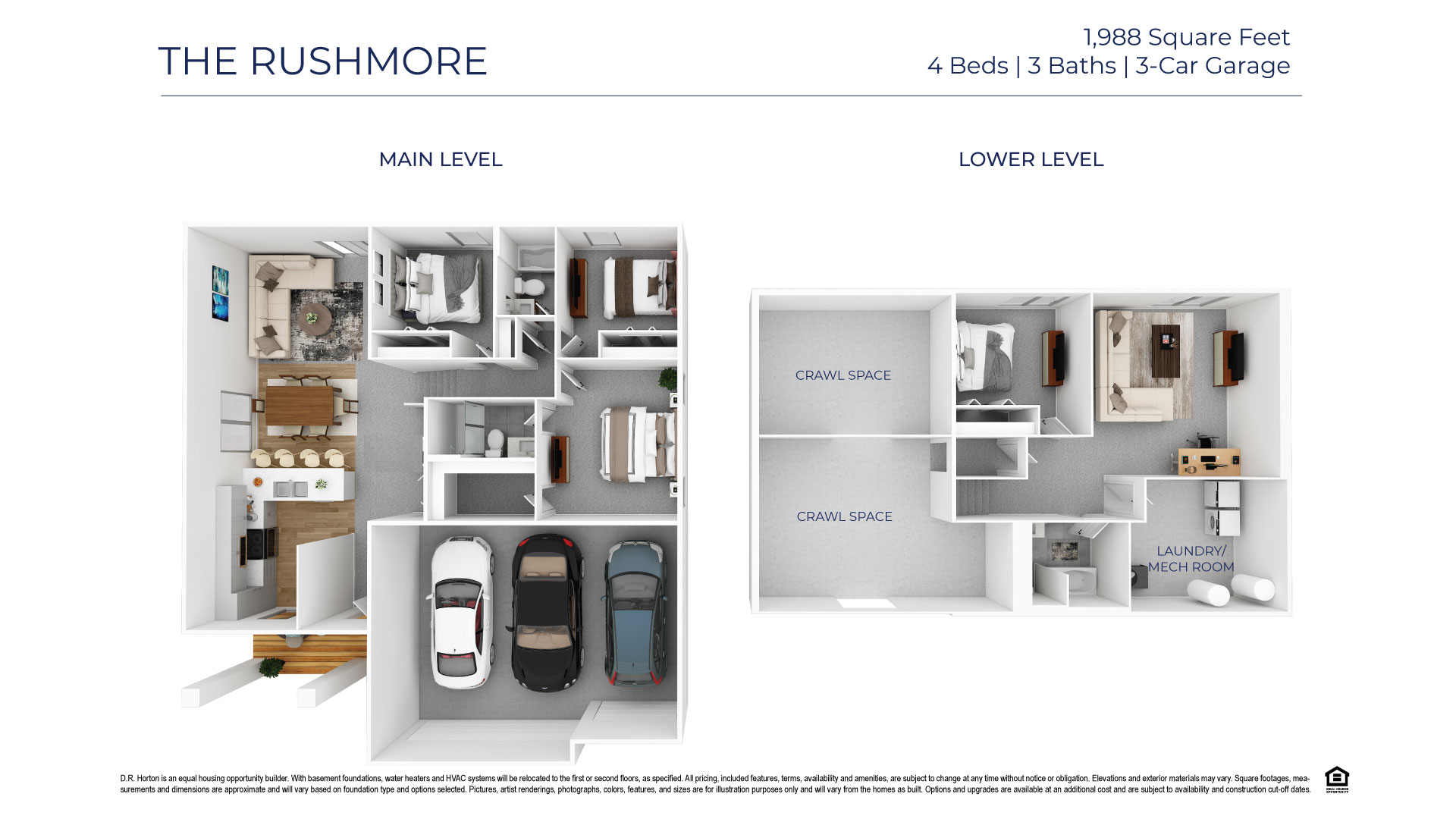 3-dimensional view of Rushmore floorplan.