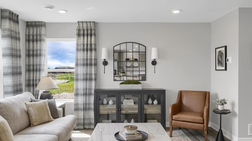 Modern look of the family room.