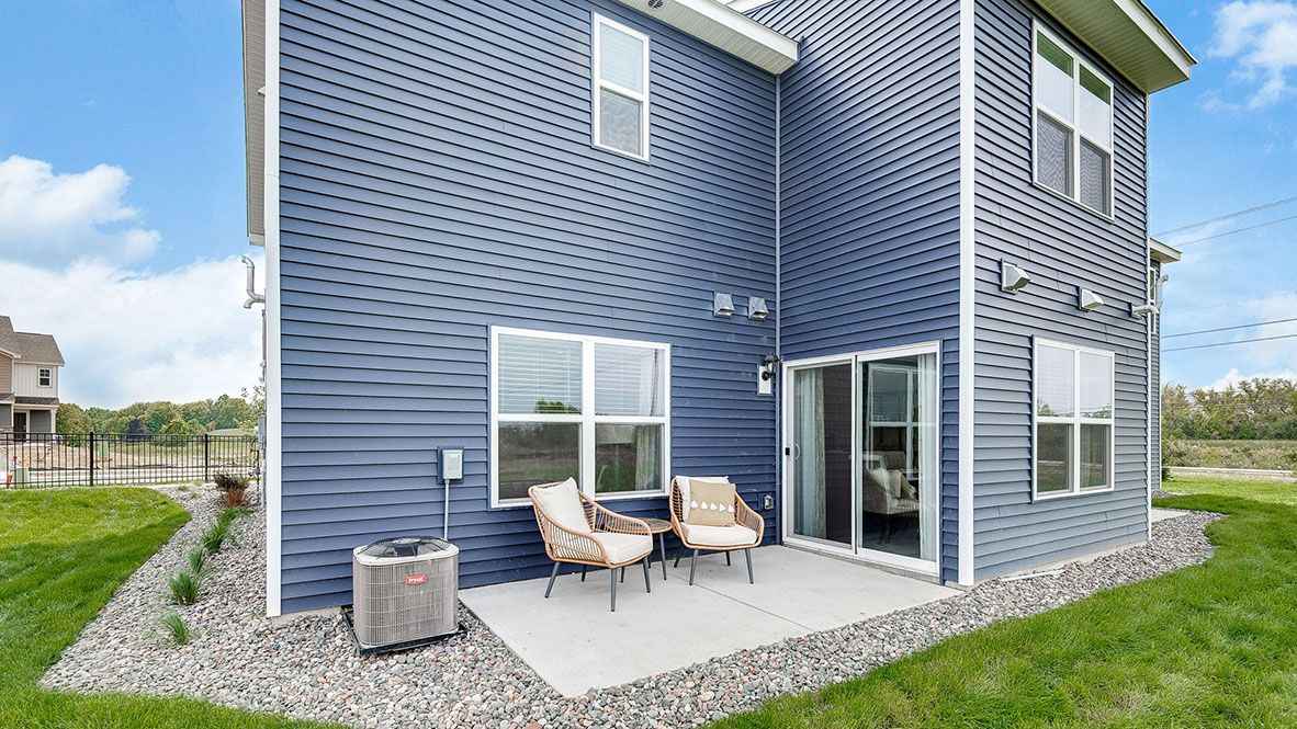Patio on the rear elevation.