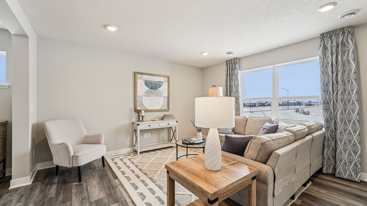 Family room with hard flooring throughout.