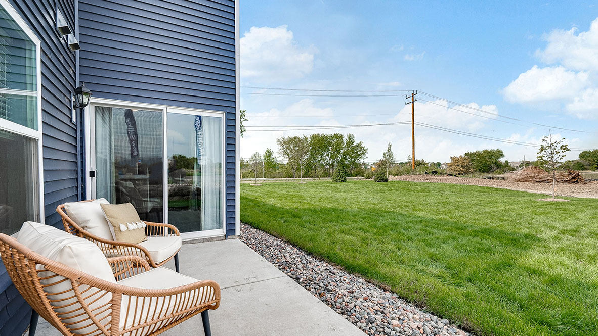 View from concrete patio.