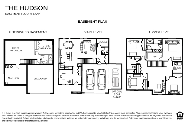 The hudson floor plan on a basement site.