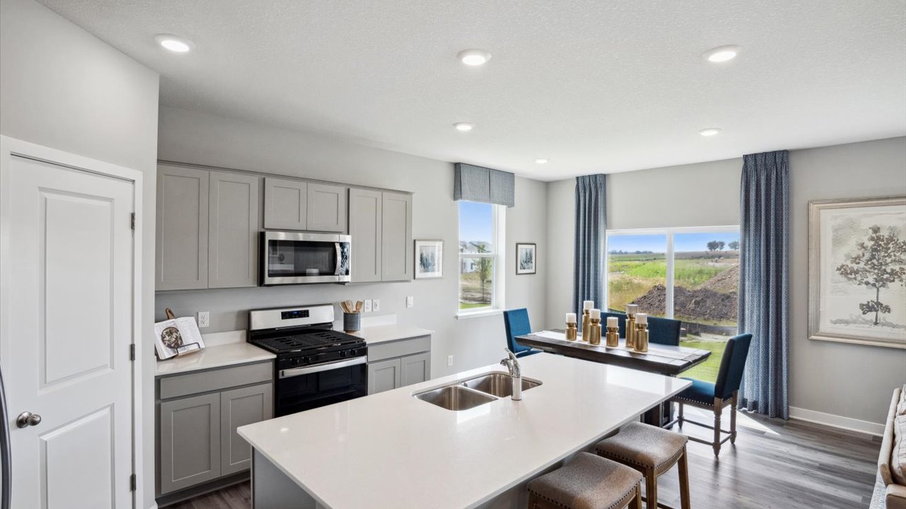 The kitchen and dining area.