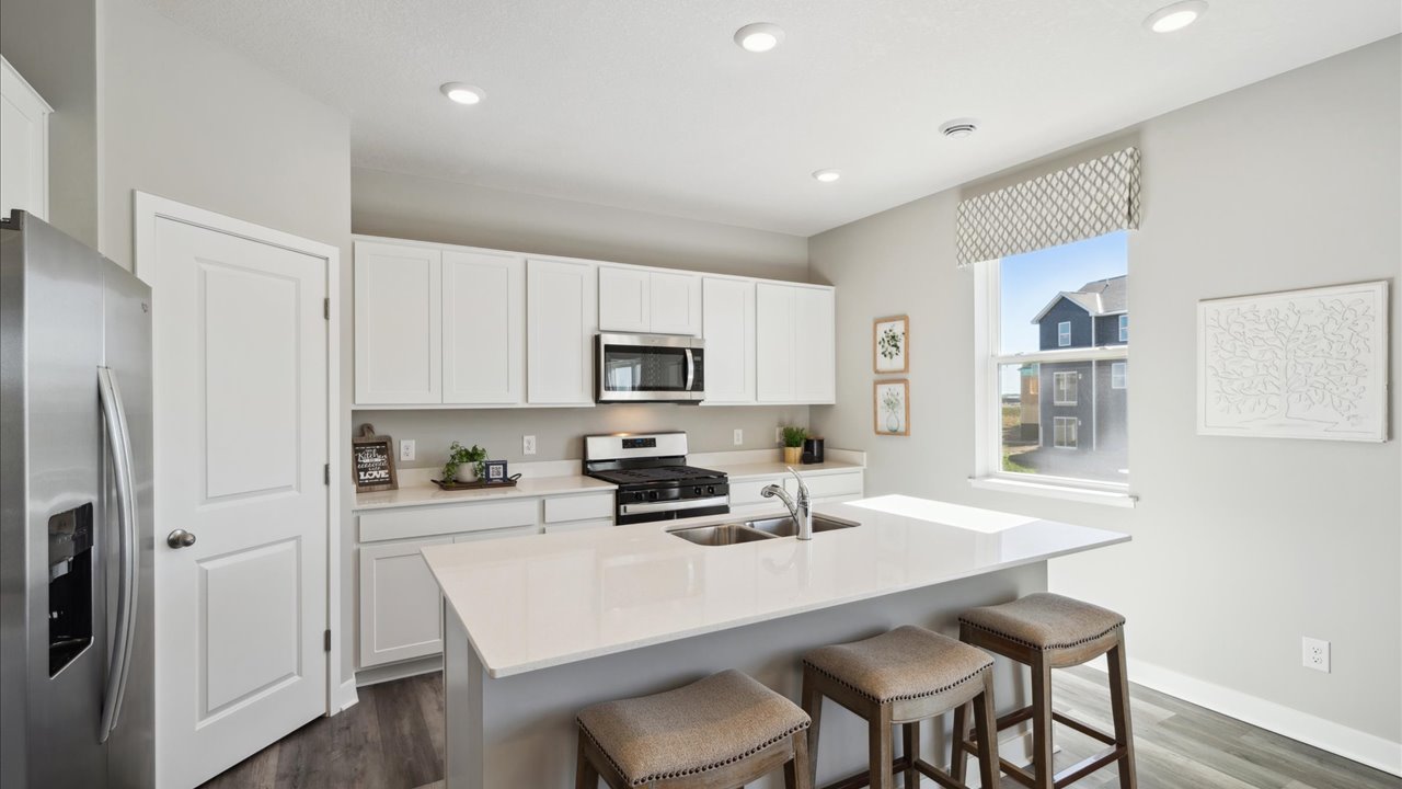 Spacious kitchen with walk in pantry.