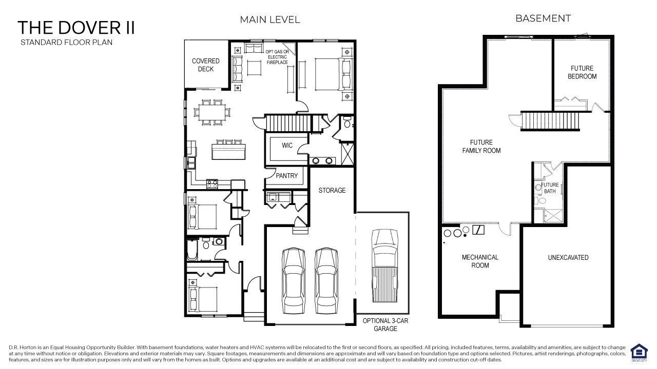 The Dover II floor plan at Big Woods by D.R. Horton in Rogers, Minnesota.