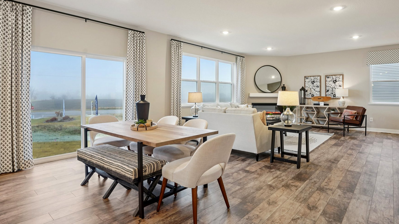 Dining room and living room