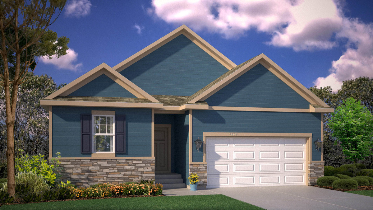 Exterior elevation rendering.