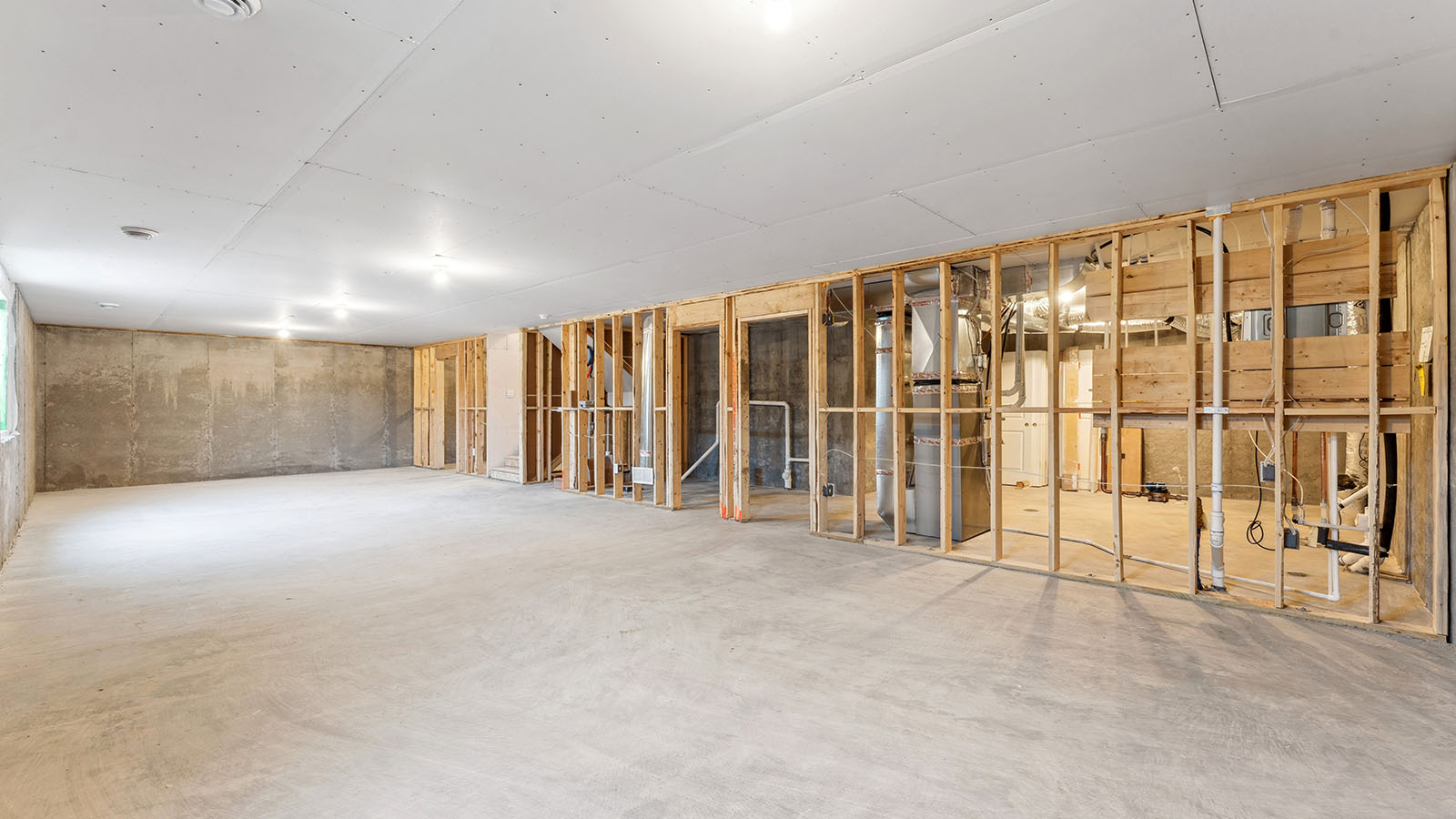 Unfinished lower level.