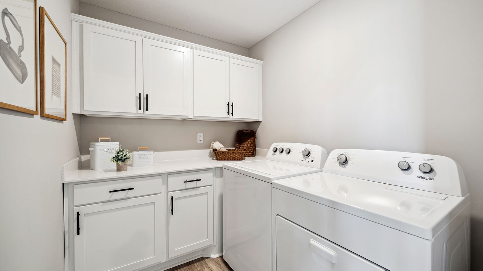 Upper level laundry room with optional cabinets.