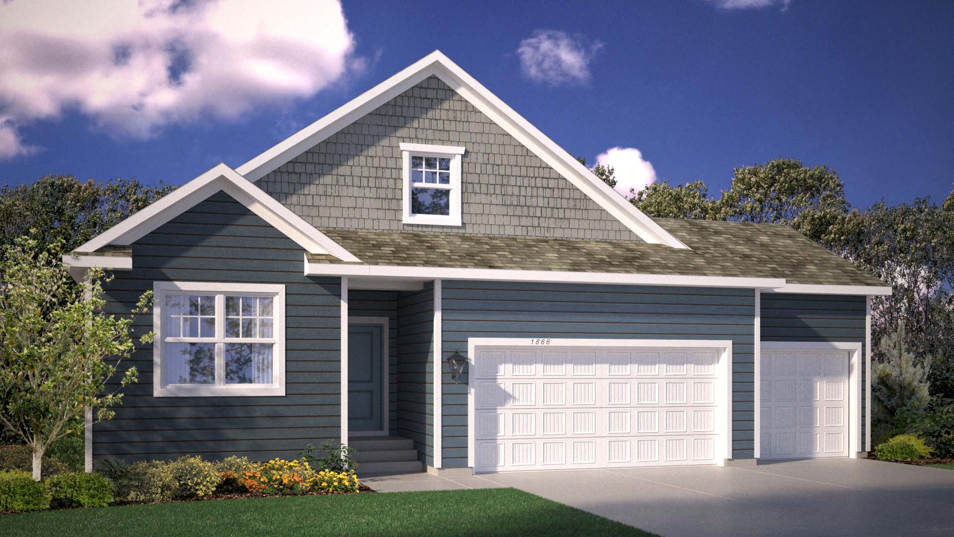 Exterior B 3 car garage