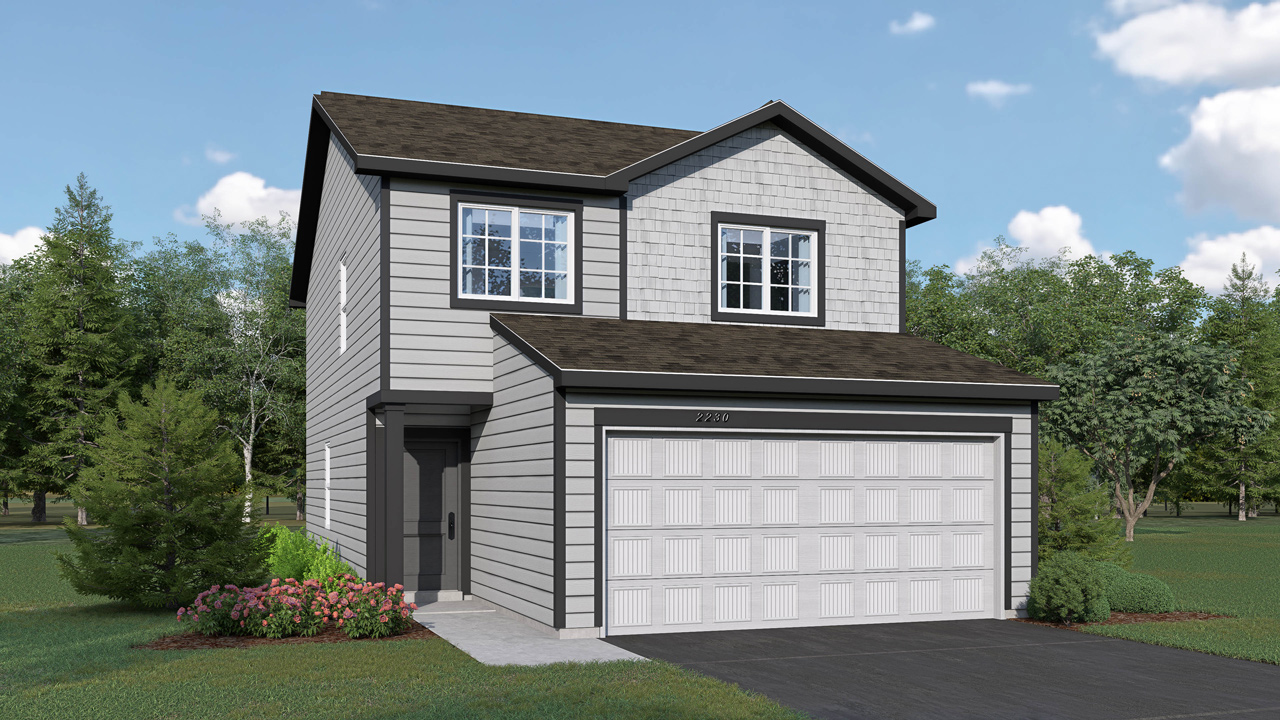 Cottage series of two-story homes for sale in Shakopee, Minnesota.