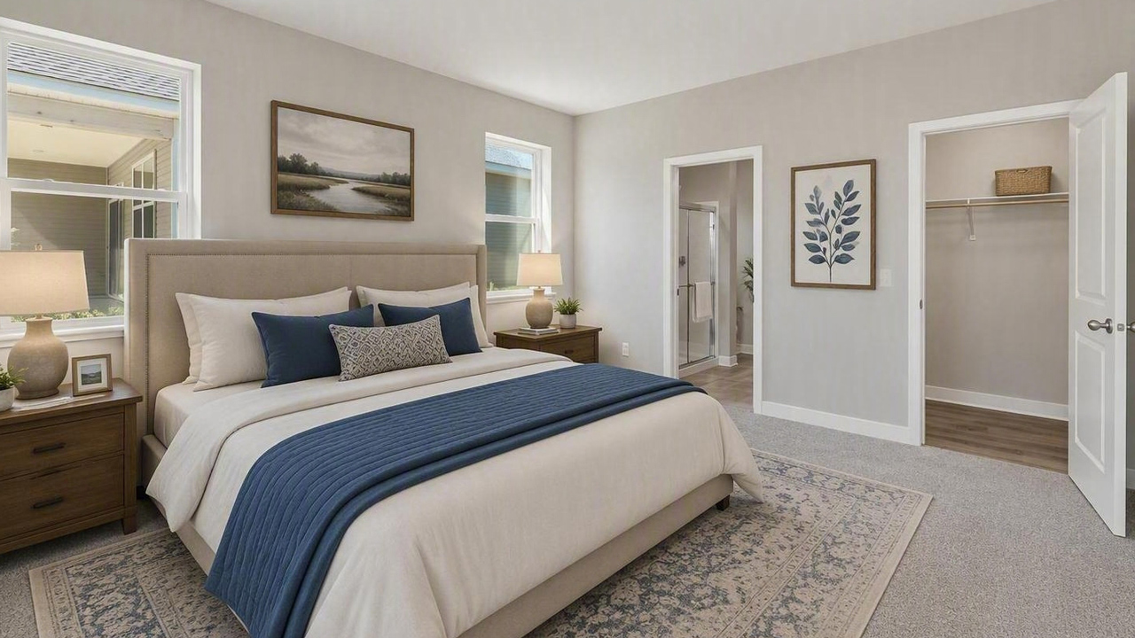 Bedroom suite with private bath.