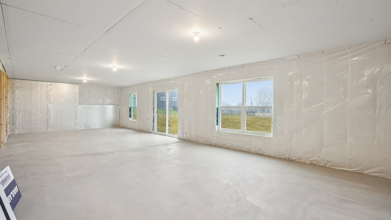 Unfinished lower level.