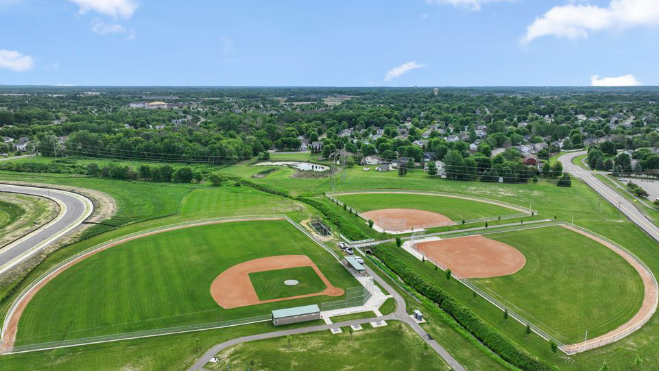 Baseball fields nearby.
