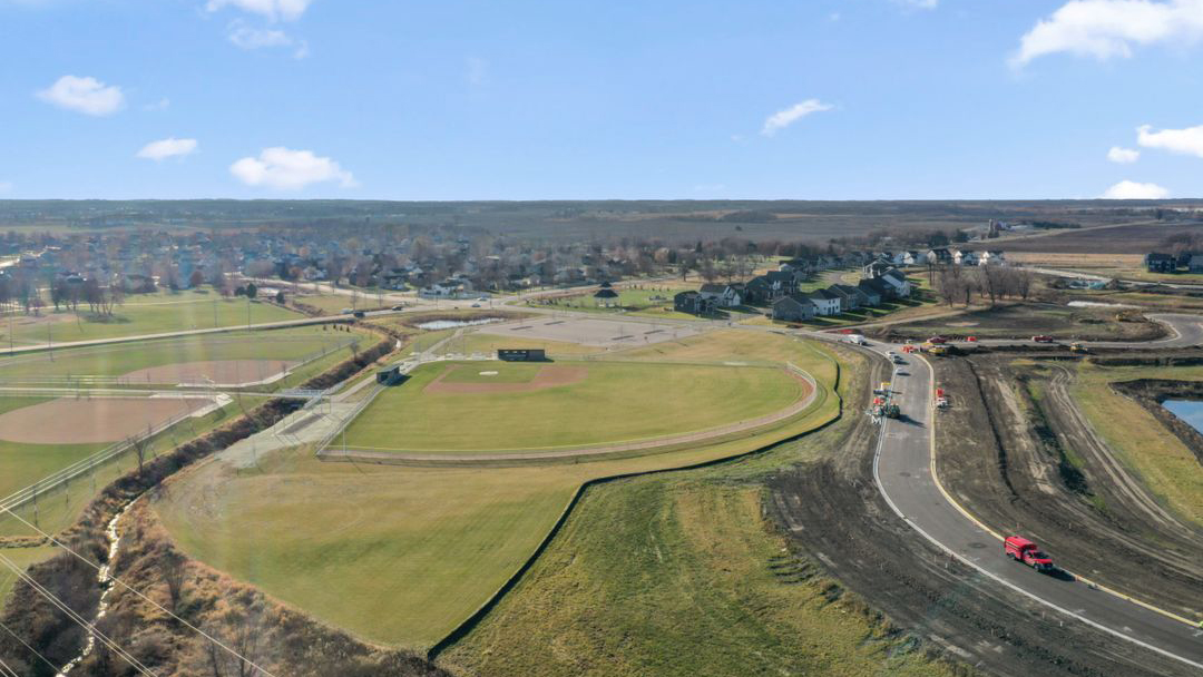 Aerial views of more home sites at Anton Village in St. Michael, Minnesota.